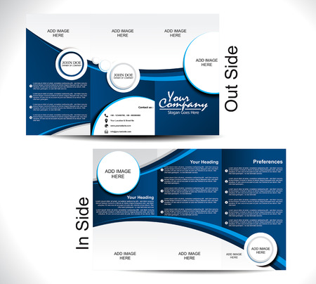 Corporate Tri Fold Brochure vector illustration のイラスト素材
