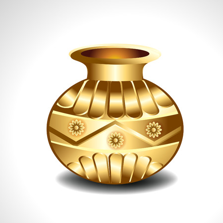 Golden Pot illustration のイラスト素材