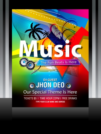 Colorful Music Flayer Design vector illustration のイラスト素材