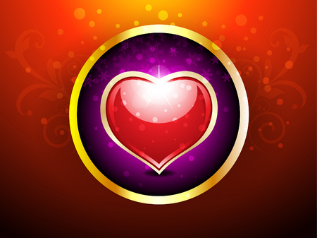 Vector Glossy Valentine Card Vector illustration のイラスト素材