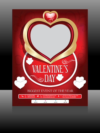 Abstract Valentine Day Flyer Vector illustration のイラスト素材
