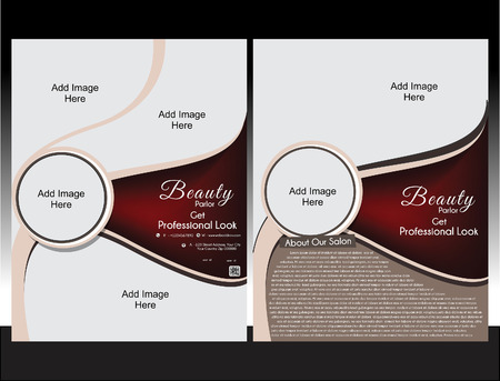 Beauty Parlor Flyer Template vector illustration のイラスト素材