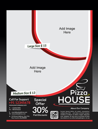  Pizza House Flyer Template vector illustration のイラスト素材