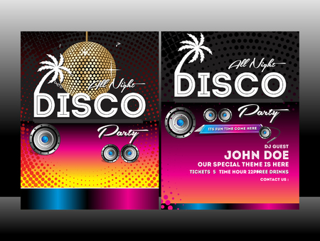 Night Party Flyer Template Vector illustration のイラスト素材
