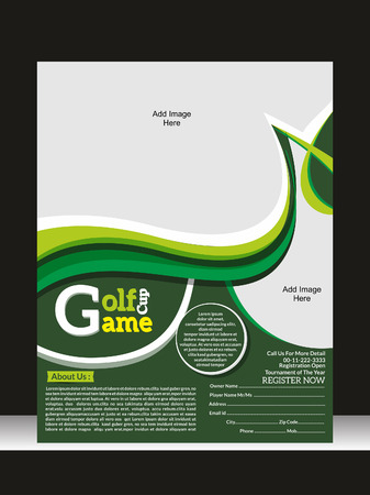 Golf Game Flyer Template Vector illustration のイラスト素材