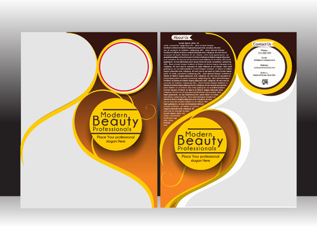 Beauty Parlor Flyer Template vector illustration のイラスト素材