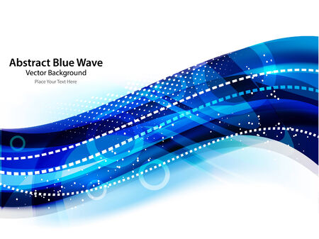 abstract blue wave background vector illustration のイラスト素材