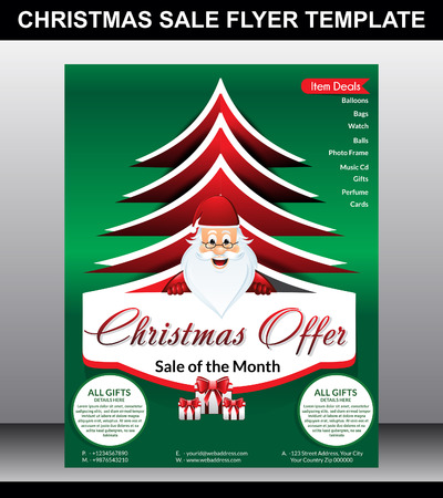 christmas Sale flyer Template Vector illustrationのイラスト素材