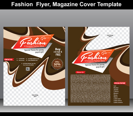 Fashion flyer, magazine cover vector illustrationのイラスト素材