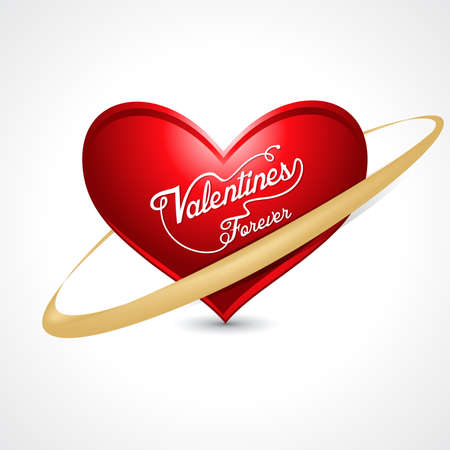 Valentine Day Background With Glossy Heart illustrationのイラスト素材