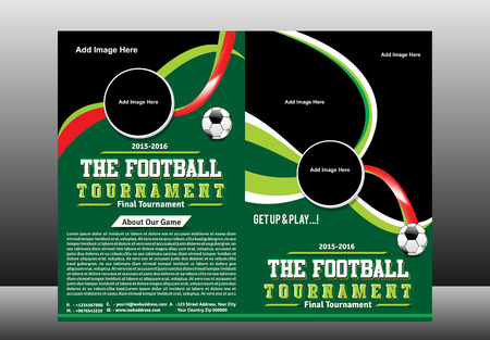 Bi Fold Football Touranment Brochure Template vector illustrationのイラスト素材