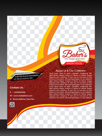 bakery shop flyer design and magazine vector illustrtionのイラスト素材