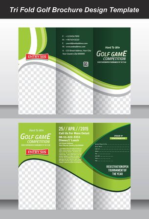 tri golf brochure template design vector illustrationのイラスト素材