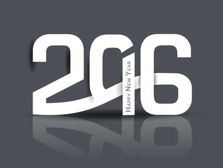 happy new year 2016 text background vector illustration