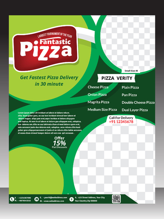 pizza template design & magazine vector illustrationのイラスト素材
