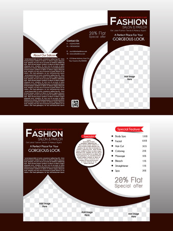 tri fold fashion brochure template design illustrationのイラスト素材