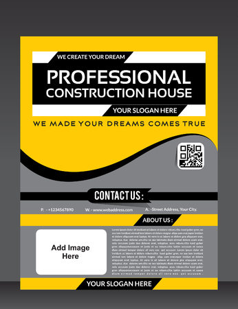 construction flyer template design vector illustrationのイラスト素材