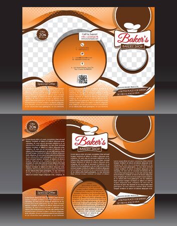 bakery shop brochure template design vector illustrationのイラスト素材