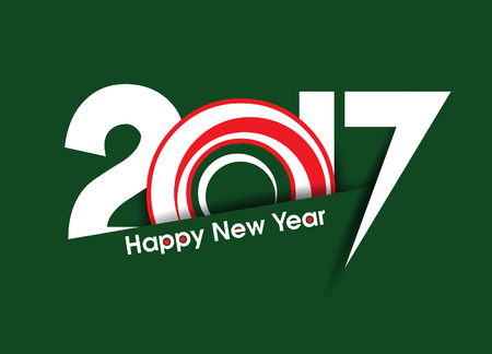 happy new year 2017 text background with ring vector illustrationのイラスト素材