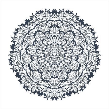 Mandala. Tibetan mandala isolated on seamless background. Vintage decorative elements. Hand drawn seamless pattern. Islam, Arabic, Indian, ottoman motifs.のイラスト素材