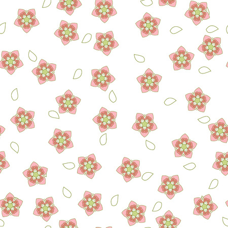 Pink and white sakura pattern. Vector illustrationのイラスト素材