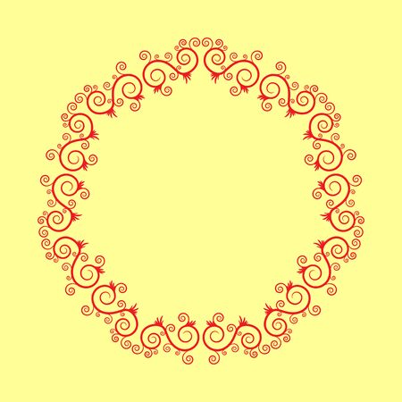 Colorful circle floral frames with swirls. Vector illustrationのイラスト素材