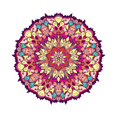 Indian paisley hand drawn mandalaのイラスト素材