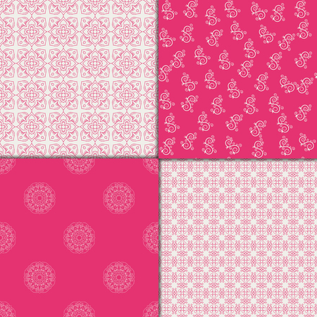 Chinese red geometric pattern setのイラスト素材