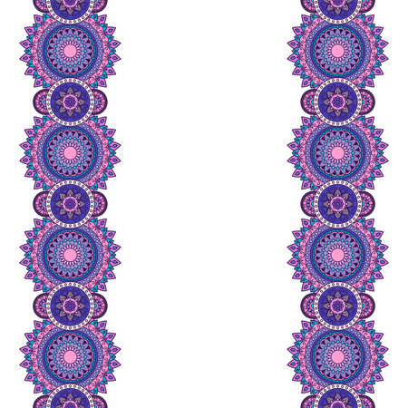 Doodle ornate floral borders, horizontal format.のイラスト素材