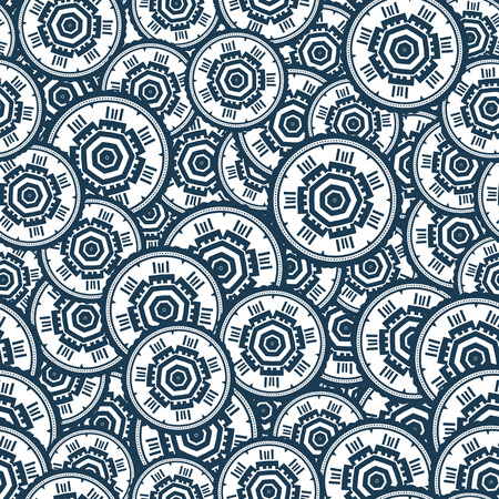 Abstract Retro Geometric seamless pattern with circles.のイラスト素材