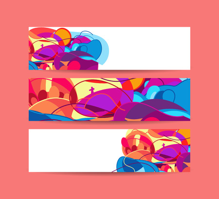 Website banners with space left for message.のイラスト素材