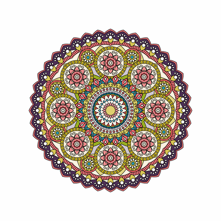 Indian doodle paisley boho mandala.のイラスト素材