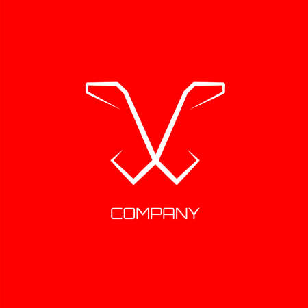 Simple and Abstract Lion Line Logoのイラスト素材