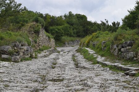 Mysterious road in Crimeaの写真素材