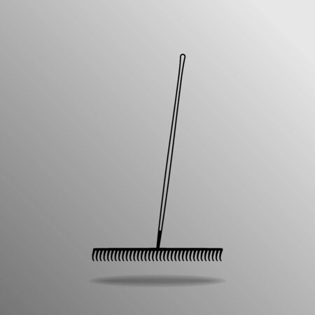 Rake on a gray backgroundのイラスト素材