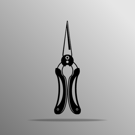 Straight Snip, Stainless Steel black iconのイラスト素材