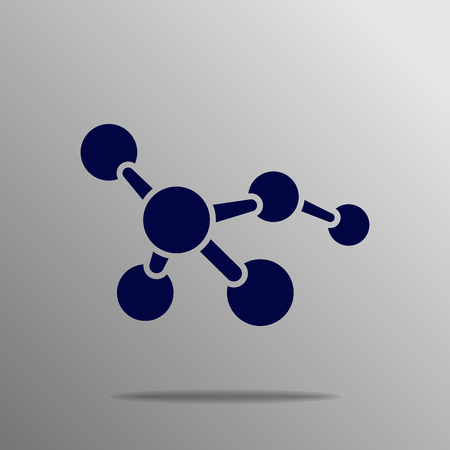 Molecule icon blue on a gray backgroundのイラスト素材