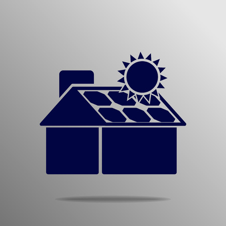 solar panels blue on a gray backgroundのイラスト素材