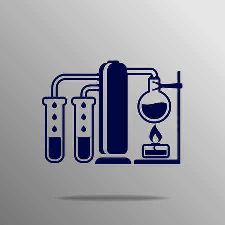 Chemical getting money blue on a gray backgroundのイラスト素材