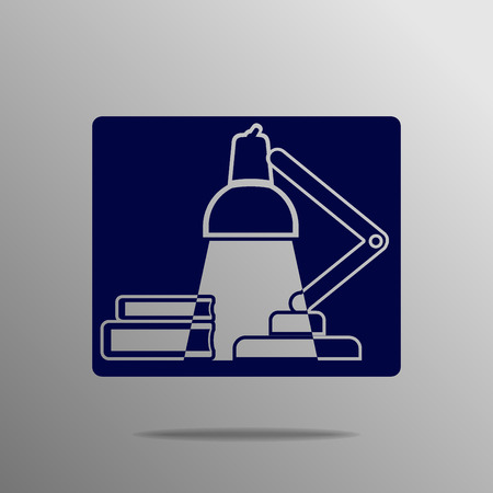 table lamp icon blue on a gray backgroundのイラスト素材
