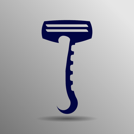 razor Icon blue on a gray backgroundのイラスト素材