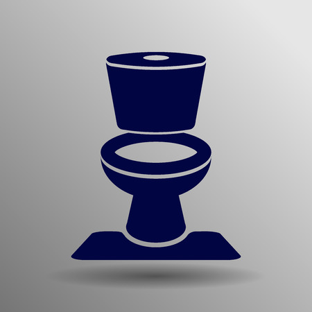 Toilet icon blue on a gray backgroundのイラスト素材