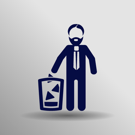 Garbage symbol in trendy flat style isolated on grey background, for your web site design, app, , UI. Vector illustration,のイラスト素材