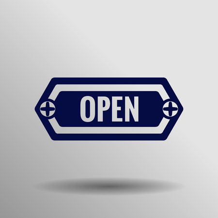 blue Open icon button symbol concept high quality on the gray backgroundのイラスト素材
