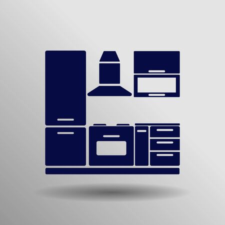 blue Kitchen Icon button symbol concept high quality on the gray backgroundのイラスト素材