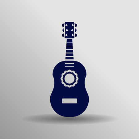 blue guitar icon button symbol concept high quality on the gray backgroundのイラスト素材