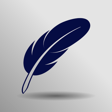 blue feather icon button  symbol concept high quality on the gray backgroundのイラスト素材