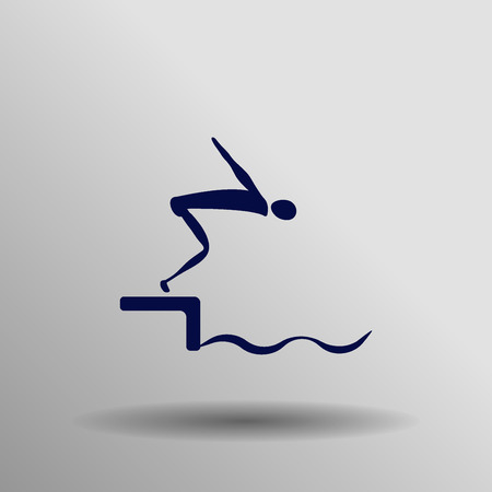 blue Swimming icon button  symbol concept high quality on the gray backgroundのイラスト素材