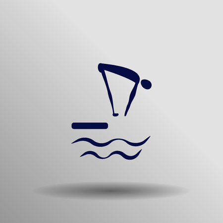 blue Diving icon button  symbol concept high quality on the gray backgroundのイラスト素材