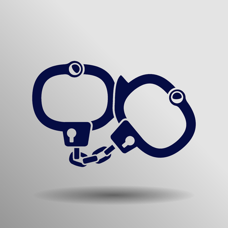 blue Handcuffs icon button  symbol concept high quality on the gray backgroundのイラスト素材
